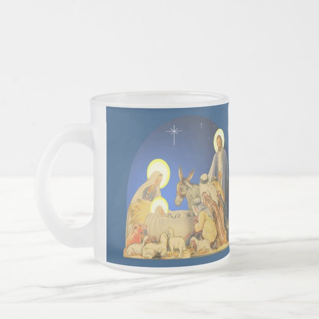 Taza De Cristal Esmerilado Natividad (Izquierda)