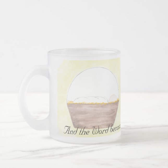 Taza De Cristal Esmerilado Natividad acuarela Mug (Izquierda)