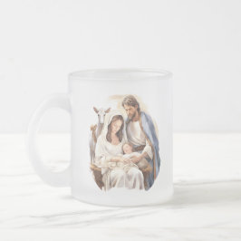 Taza De Cristal Esmerilado Natividad de vidrio escarpado Niño Jesús Mug