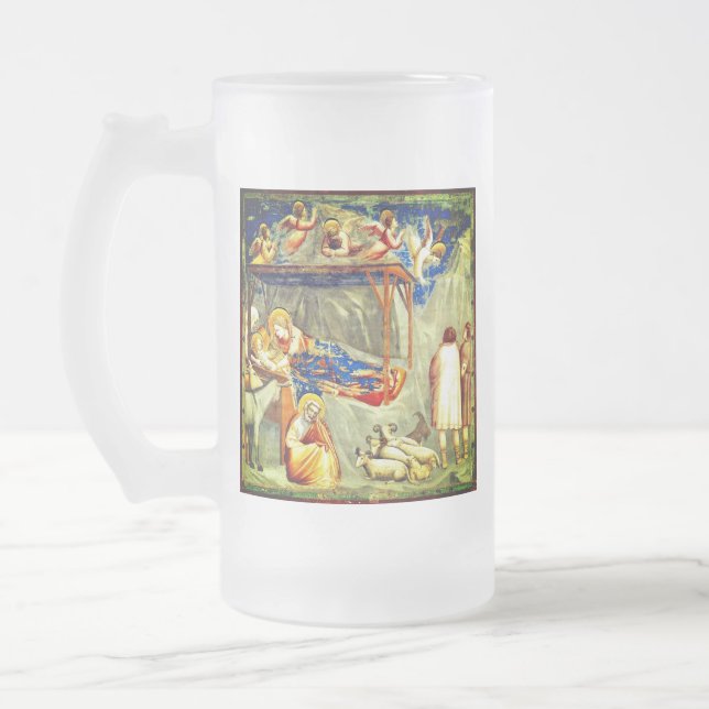 Taza De Cristal Esmerilado Natividad Nacimiento de Jesús (Izquierda)