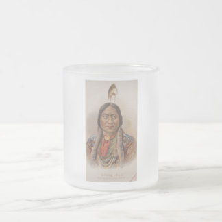 Taza De Cristal Esmerilado Nativo Americano: Lakota Toro Sentado, Anuncio de 