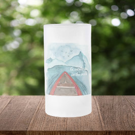Taza De Cristal Esmerilado Naturaleza acuarela moderna Véase La Cita Mundial