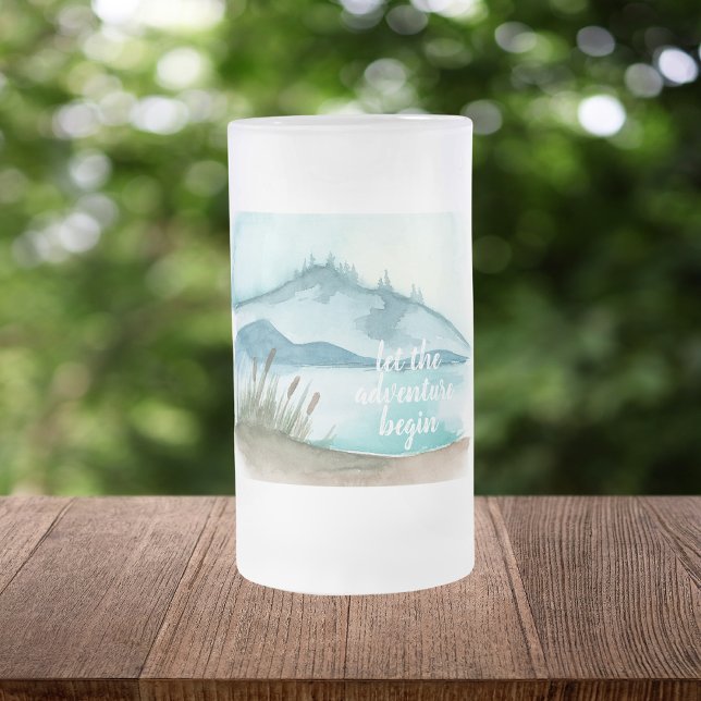 Taza De Cristal Esmerilado Naturaleza acuática moderna Empecemos la aventura (Subido por el creador)