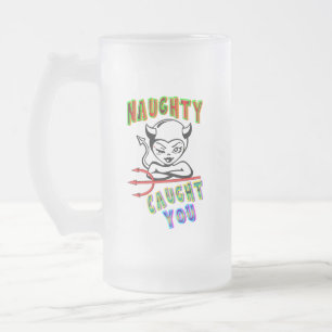 Taza De Cristal Esmerilado Naughty Te Atrapó