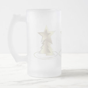 Taza De Cristal Esmerilado Navidad Blanca