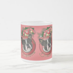 Taza De Cristal Esmerilado Navidad - cubierta los pasillos - Bostons