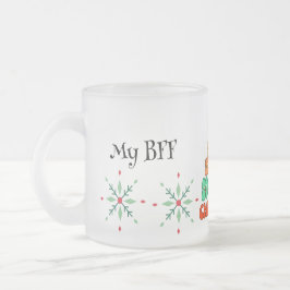 Taza De Cristal Esmerilado Navidad Feliz personalizada