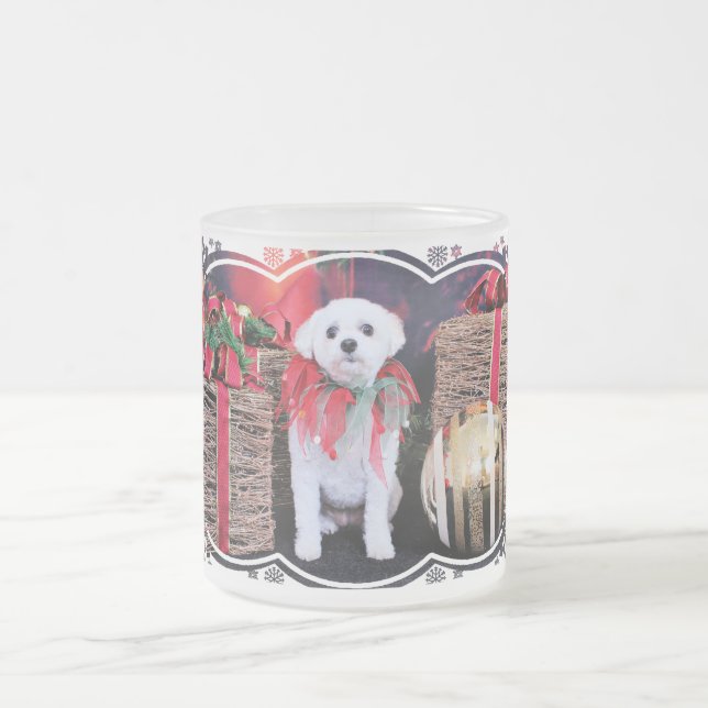 Taza De Cristal Esmerilado Navidad - MaltiPoo - Taz (Centro)