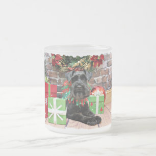 Taza De Cristal Esmerilado Navidad - Schnauzer - Fergie
