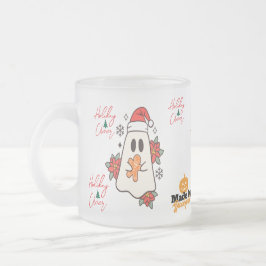 Taza De Cristal Esmerilado Navidades amables Ghost Mug | Pan de jengibre y P 