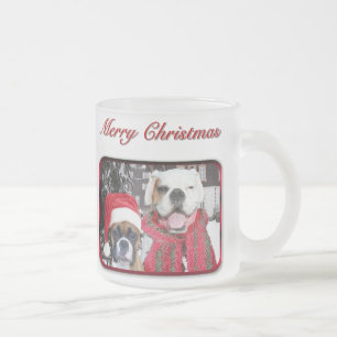 Taza De Cristal Esmerilado navidades boxeadores congelados