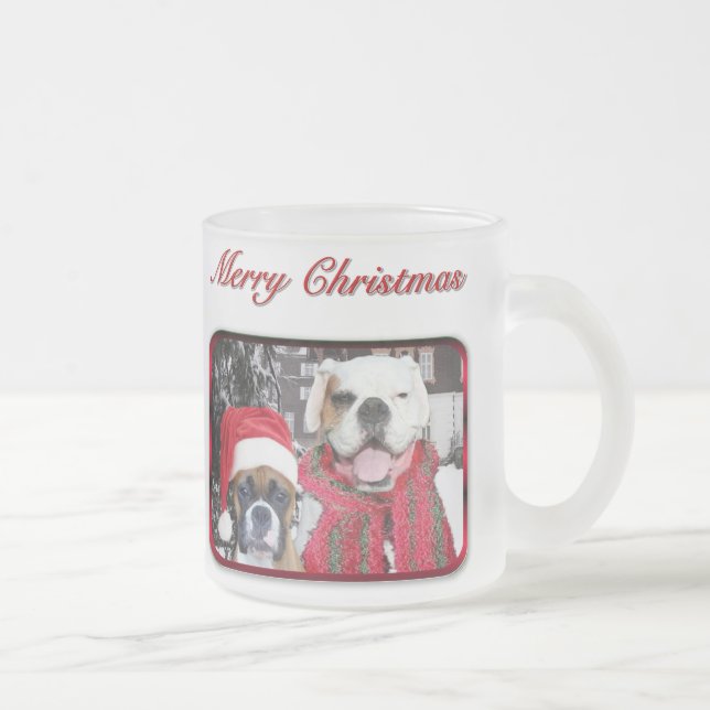 Taza De Cristal Esmerilado navidades boxeadores congelados (Derecha)