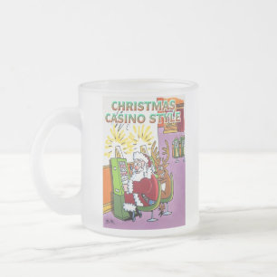 Taza De Cristal Esmerilado Navidades Casino Style froting mug