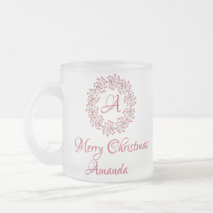 Taza De Cristal Esmerilado Navidades cereza