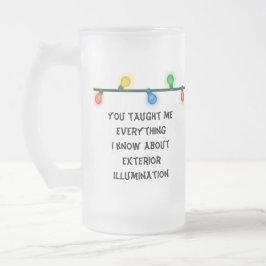 Taza De Cristal Esmerilado Navidades Citas de Navidades de Cerveza Mug Luces