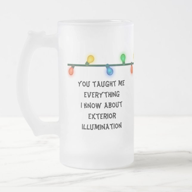 Taza De Cristal Esmerilado Navidades Citas de Navidades de Cerveza Mug Luces (Izquierda)