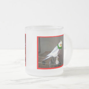 Taza De Cristal Esmerilado Navidades Cockatiel Frosty Mug