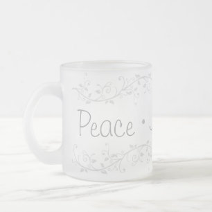 Taza De Cristal Esmerilado Navidades de amor de la alegría de la paz florecie