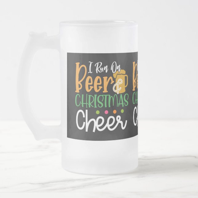Taza De Cristal Esmerilado navidades de cerveza divertidos animan (Izquierda)