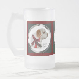 Taza De Cristal Esmerilado Navidades de Clumber Spaniel Regalos
