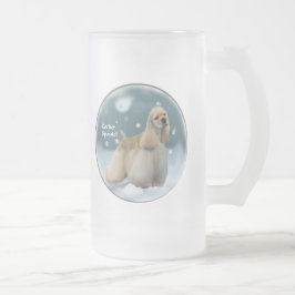 Taza De Cristal Esmerilado Navidades de Cocker Spaniel Regalos