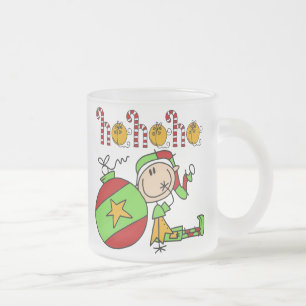 Taza De Cristal Esmerilado Navidades de Ho Ho Ho Ho se burlan de un divertido