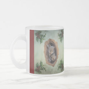 Taza De Cristal Esmerilado Navidades de las ardillas grises para bebés