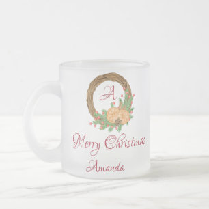 Taza De Cristal Esmerilado Navidades de nido