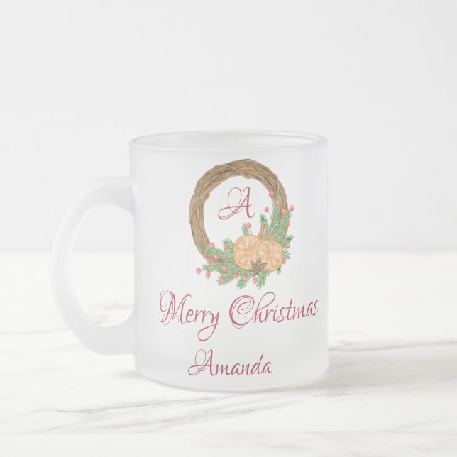 Taza De Cristal Esmerilado Navidades de nido (Izquierda)