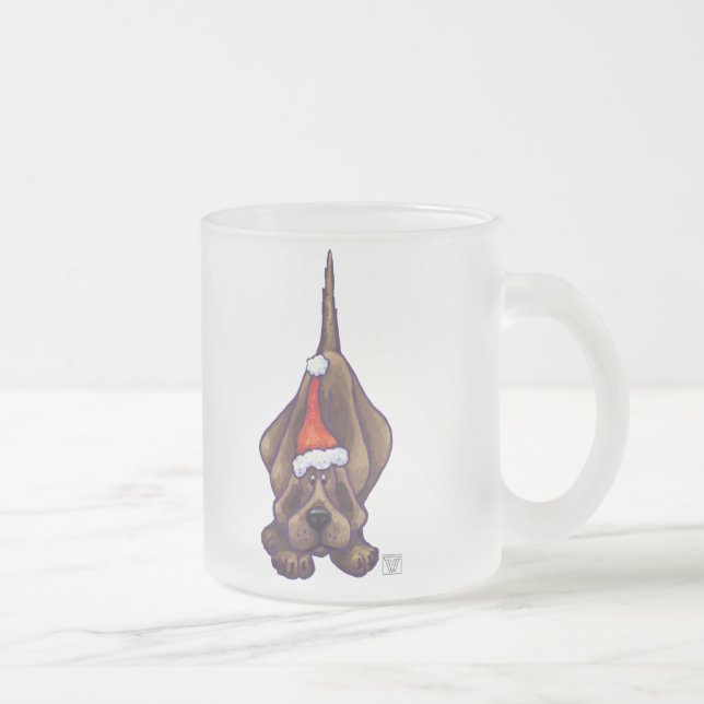 Taza De Cristal Esmerilado Navidades de perro de Hound (Derecha)