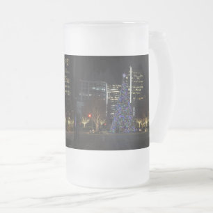 Taza De Cristal Esmerilado Navidades del centro de Dallas Frost Glass Beer Mu