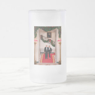 Taza De Cristal Esmerilado Navidades detienen al presidente Donald Trump y Me