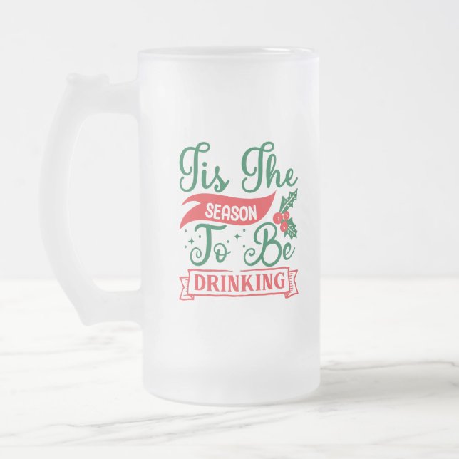 Taza De Cristal Esmerilado navidades divertidos de la temporada de bebidas de (Izquierda)