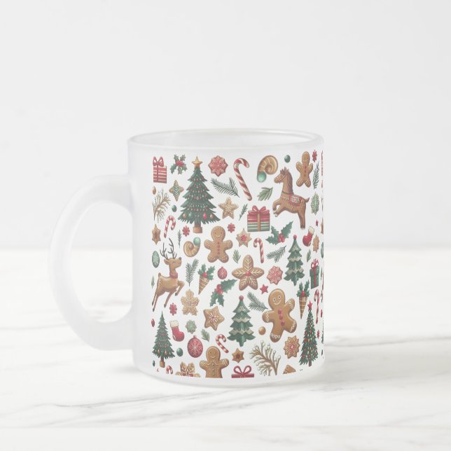 Taza De Cristal Esmerilado Navidades divertidos Mug (Izquierda)