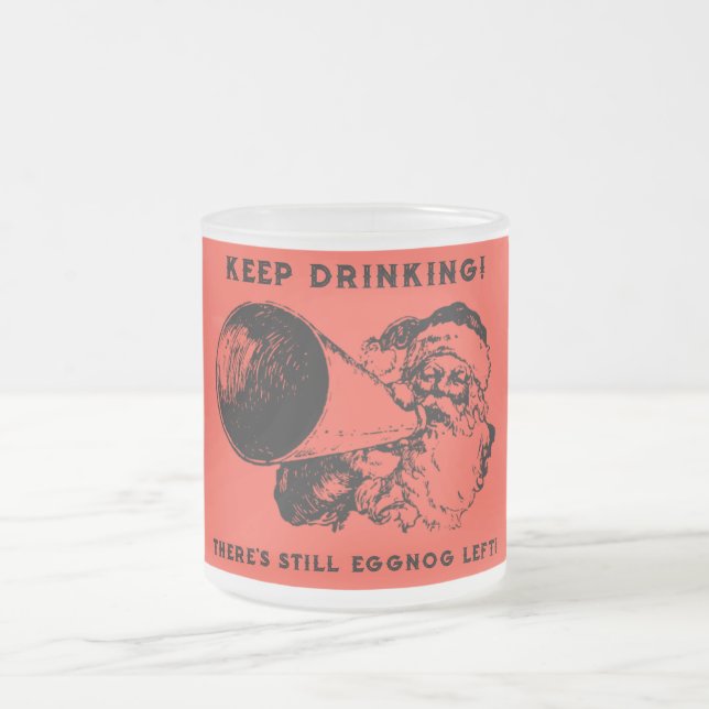 Taza De Cristal Esmerilado Navidades Eggnog Santa (Centro)