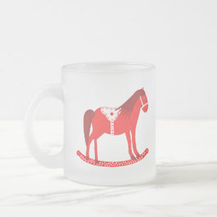 Taza De Cristal Esmerilado Navidades escandinavos rodando caballo
