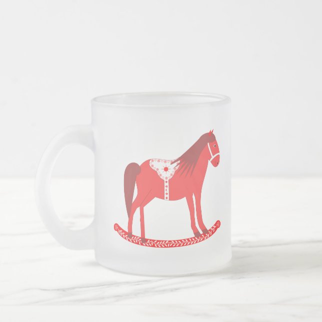 Taza De Cristal Esmerilado Navidades escandinavos rodando caballo (Izquierda)