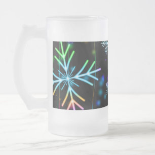 Taza De Cristal Esmerilado Navidades Escarcha de nieve de 16 oz Escarcha de v