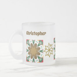 Taza De Cristal Esmerilado Navidades escarchados Mug-Holiday Cheer Mug 🎄 Edi