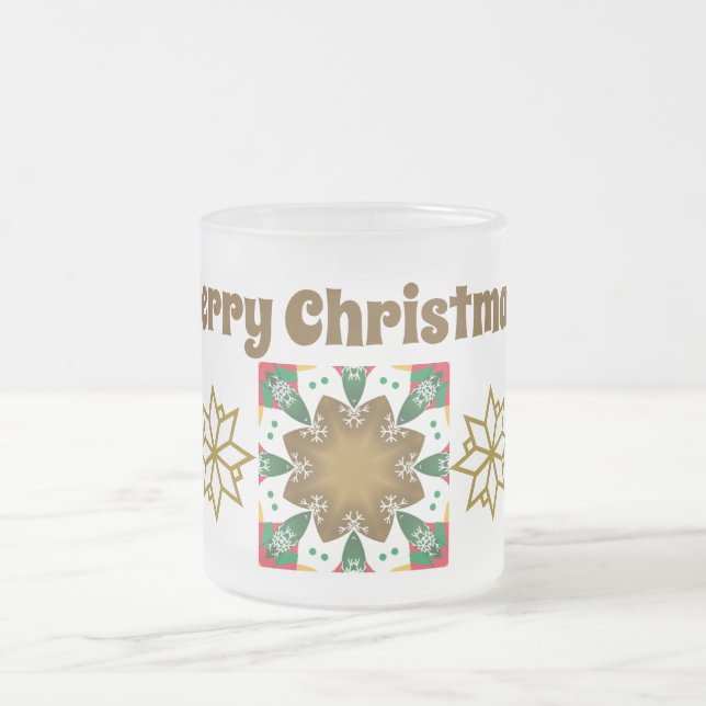 Taza De Cristal Esmerilado Navidades escarlatados Mug ❄️ feriado Cheer Mug 🎄 (Centro)