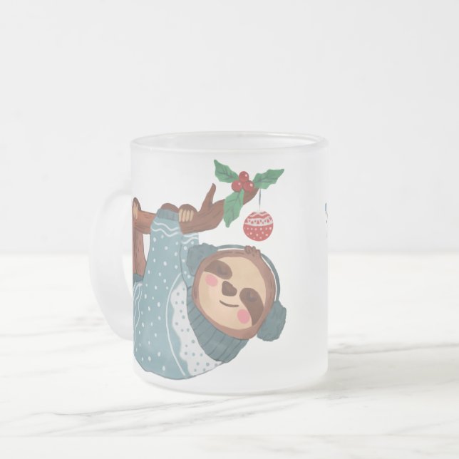 Taza De Cristal Esmerilado Navidades eslovacos Coffee Mug (Anverso izquierdo)