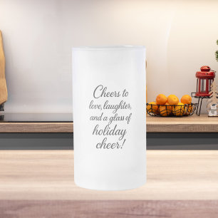 Taza De Cristal Esmerilado Navidades fiesta amor risas ovaciones