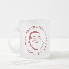 Taza De Cristal Esmerilado Navidades Fiesta Santa Claus
