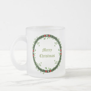Taza De Cristal Esmerilado Navidades góticos Personalizado Wreath