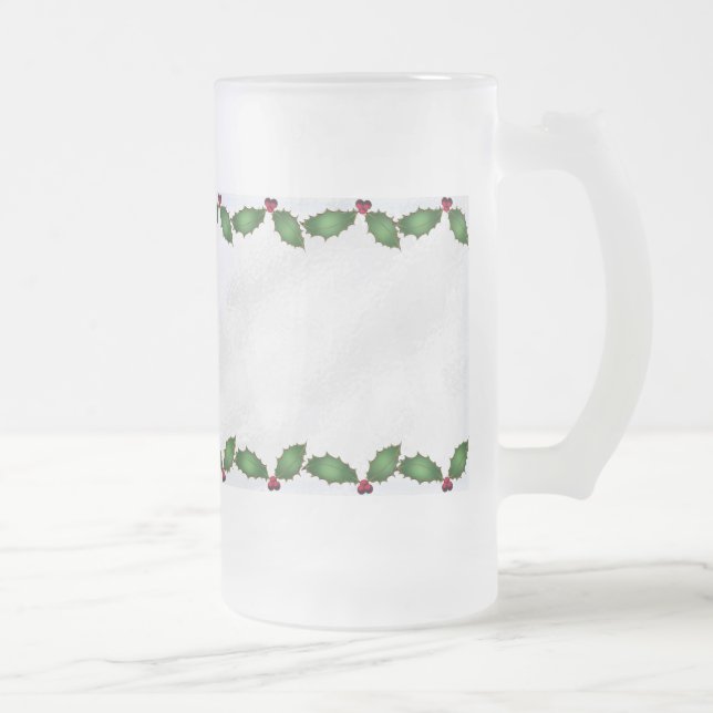 Taza De Cristal Esmerilado Navidades Holly Frosted Mug (Derecha)