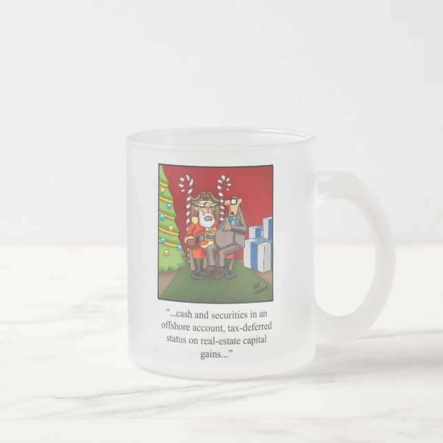 Taza De Cristal Esmerilado Navidades humorísticos de finanzas divertidos (Derecha)