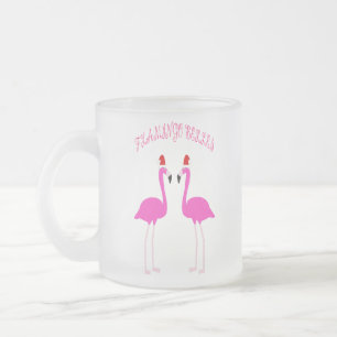 Taza De Cristal Esmerilado Navidades Lesbianas Flamingos Flamingo Belles