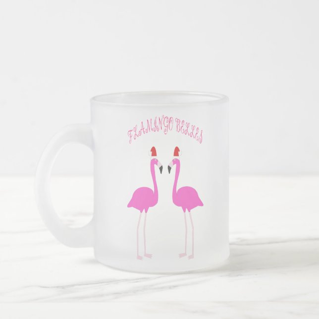 Taza De Cristal Esmerilado Navidades Lesbianas Flamingos Flamingo Belles (Izquierda)