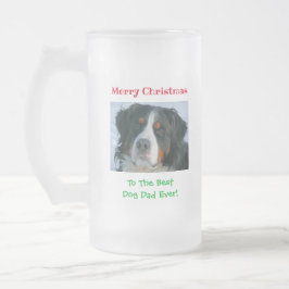 Taza De Cristal Esmerilado Navidades mejor perro papá Mascota foto
