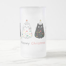 Taza De Cristal Esmerilado Navidades Meowy